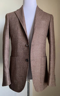 NWT $ 1695 Canali Kei Herrenjacke Blazer Braun 36R US (46R Eu) Italien