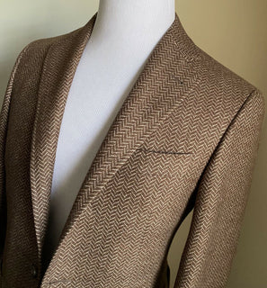 NWT $ 1695 Canali Kei Herrenjacke Blazer Braun 36R US (46R Eu) Italien