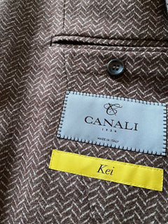NWT $ 1695 Canali Kei Herrenjacke Blazer Braun 36R US (46R Eu) Italien