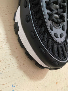 Neue 795 $ Ermenegildo Zegna Couture Leder-Sneakers Schuhe Schwarz 10 US Italien