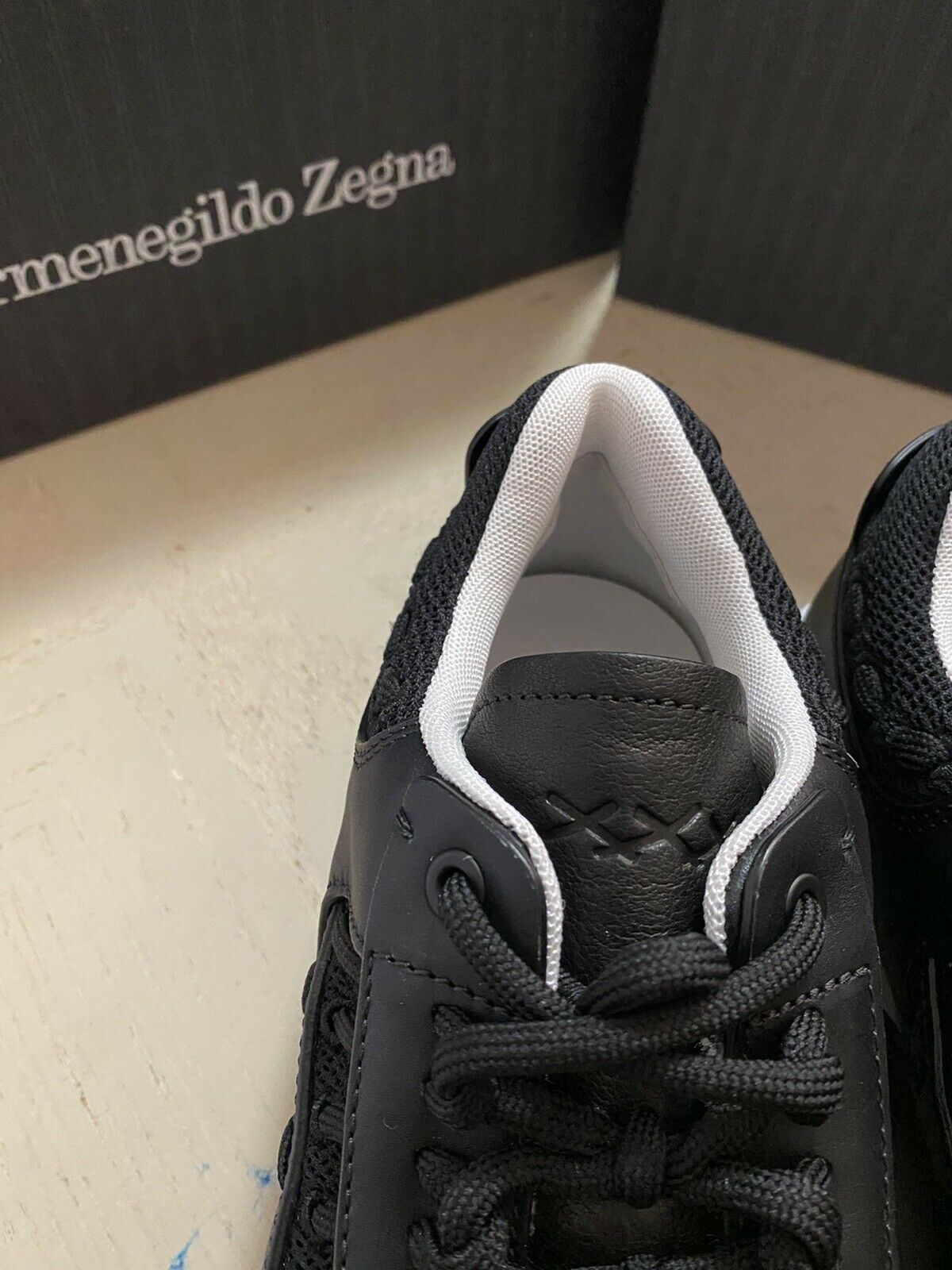 Neue 795 $ Ermenegildo Zegna Couture Leder-Sneakers Schuhe Schwarz 10 US Italien