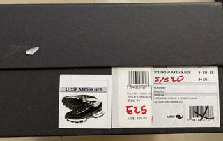 Neue 850 $ Ermenegildo Zegna Couture Leder-Sneakers Schuhe Schwarz 9,5 US Italien