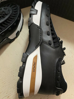 Neue 850 $ Ermenegildo Zegna Couture Leder-Sneakers Schuhe Schwarz 9,5 US Italien