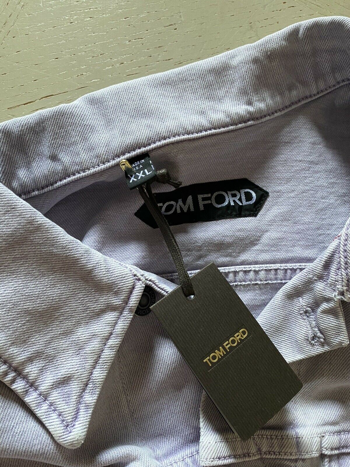New Tom Ford Men’s Dropped Shoulder Trucker Jeans Jacket Purple XXL