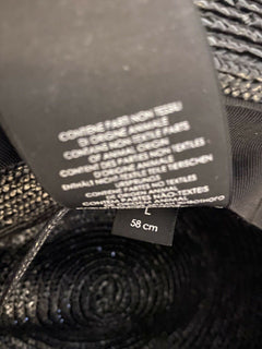 Neu mit Etikett: 1095 $ Saint Laurent Herren Strohhut Schwarz/Silber L Italien