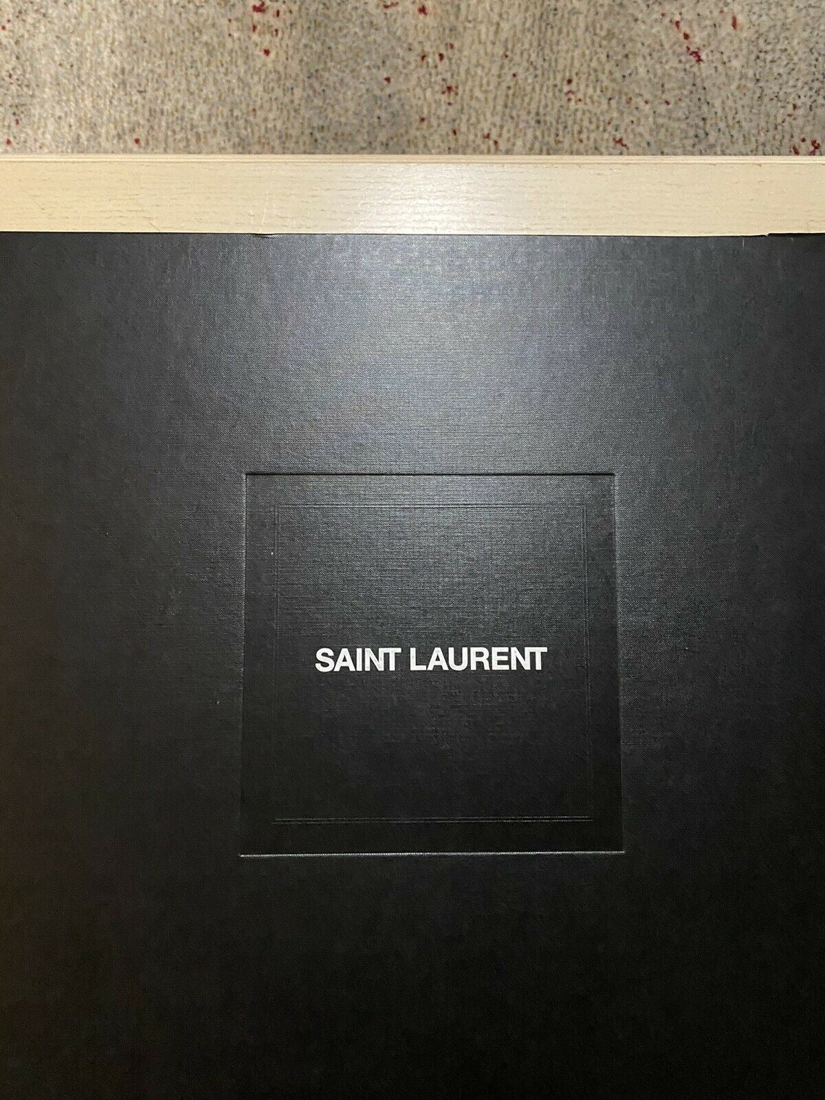 NWT $1095 Saint Laurent Men  Straw Hat Black/Silver L Italy