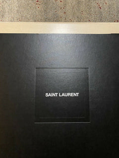 Neu mit Etikett: 1095 $ Saint Laurent Herren Strohhut Schwarz/Silber L Italien
