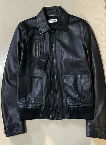 New $4990 Saint Laurent Men’s Leather Jacket Coat Black 36 US/46 Eu Italy
