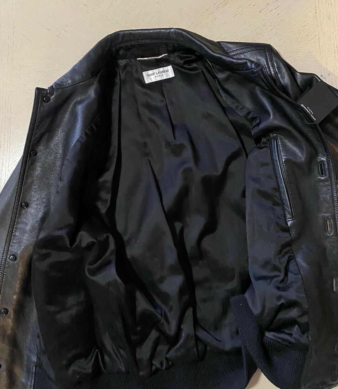 New $4990 Saint Laurent Men’s Leather Jacket Coat Black 36 US/46 Eu Italy