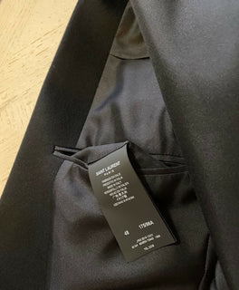 Neu $3790 Saint Laurent Herren Mantel aus Wolle/Kaschmir Schwarz 38 US/48 Eu Italien
