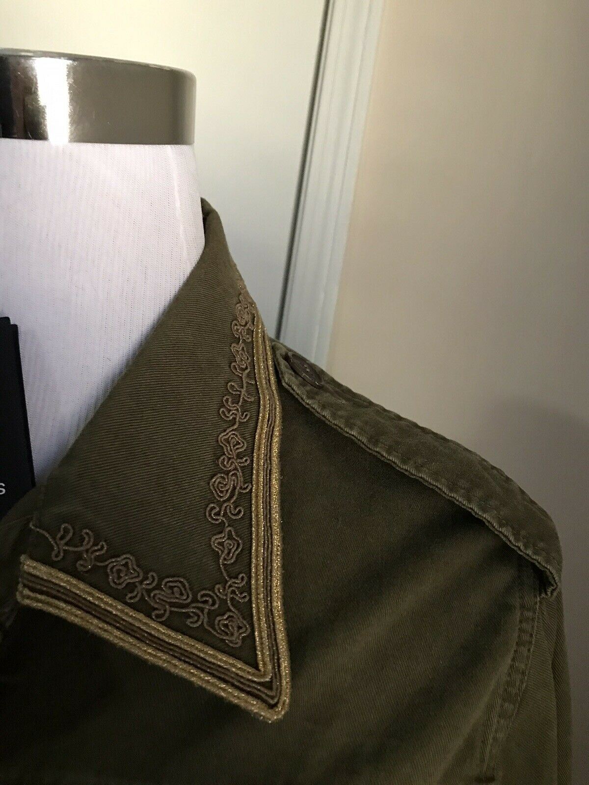 New $2290 Saint Laurent Jacket Coat Green/Kaki 38 US ( 48 Eu ) Italy