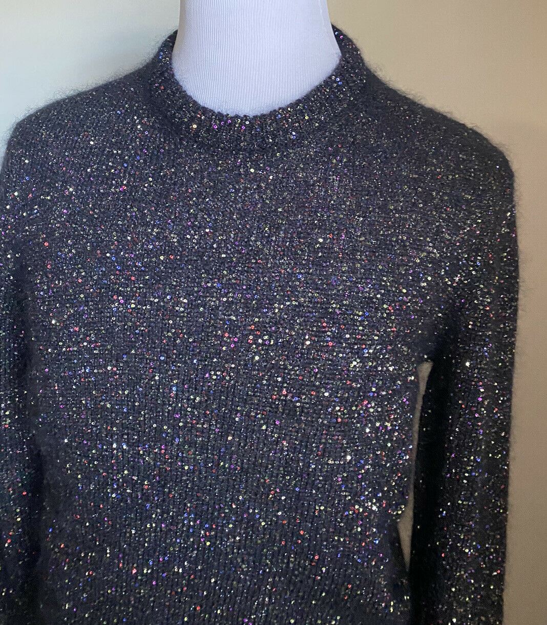NWT $1590 Saint Laurent Men Crewneck Sweater  Black/Multicolor Size L Italy