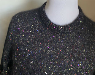 NWT $1590 Saint Laurent Men Crewneck Sweater  Black/Multicolor Size L Italy