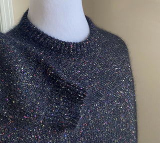 NWT $1590 Saint Laurent Men Crewneck Sweater  Black/Multicolor Size L Italy