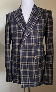 Neuer zweireihiger Herrenanzug von Gucci für 5.300 $, Marineblau/Blau, 42 R US (52R Eu), Italien