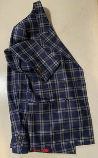 Neuer zweireihiger Herrenanzug von Gucci für 5.300 $, Marineblau/Blau, 42 R US (52R Eu), Italien
