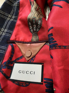 Neuer zweireihiger Herrenanzug von Gucci für 5.300 $, Marineblau/Blau, 42 R US (52R Eu), Italien