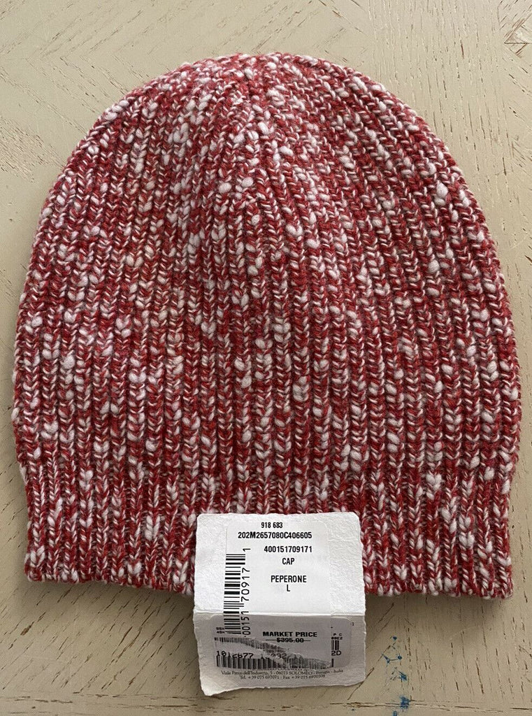 NWT $395 Brunello Cucinelli Женская комбинированная шапка-бини из шерсти и кашемира Peperone L
