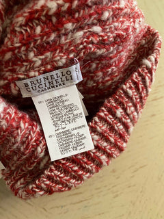 NWT $395 Brunello Cucinelli Женская комбинированная шапка-бини из шерсти и кашемира Peperone L