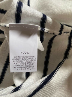 Neu $995 Brunello Cucinelli Herren-Pullover mit Rundhalsausschnitt und Streifen, Weiß, M (50 Eu)
