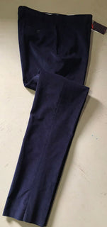 Neu mit Etikett: 698 $ Isaia Herren-Samtanzughose, Marineblau, 36 US (52 Eu), Italien