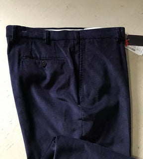 Neu mit Etikett: 698 $ Isaia Herren-Samtanzughose, Marineblau, 36 US (52 Eu), Italien