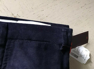 Neu mit Etikett: 698 $ Isaia Herren-Samtanzughose, Marineblau, 36 US (52 Eu), Italien