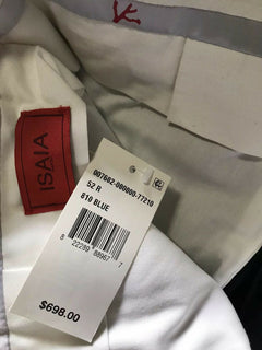 Neu mit Etikett: 698 $ Isaia Herren-Samtanzughose, Marineblau, 36 US (52 Eu), Italien
