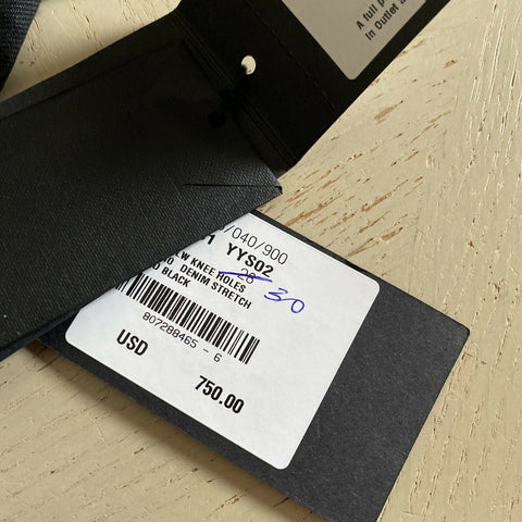 Neu mit Etikett: 750 $ Saint Laurent Herrenjeanshose Black Denim 30 US Italien