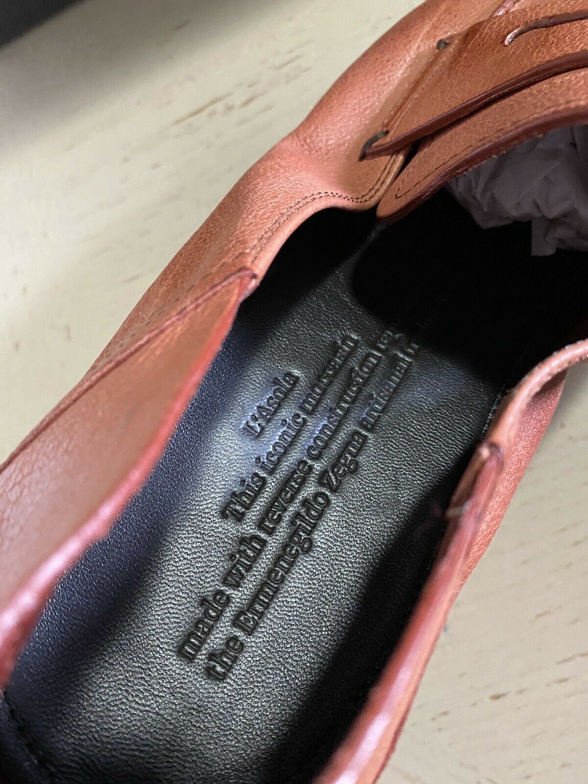 Новые кожаные мокасины Ermenegildo Zegna Iconic за 750 долларов США, коричневые 10,5 США