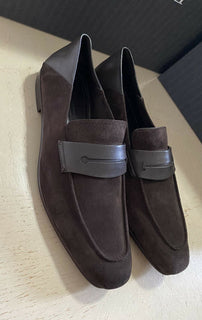 Neu $ 750 Ermenegildo Zegna Iconic Mokassin-Wildleder-Loafer-Schuhe DK Brown 10 US