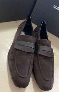 Neu $ 750 Ermenegildo Zegna Iconic Mokassin-Wildleder-Loafer-Schuhe DK Brown 10 US
