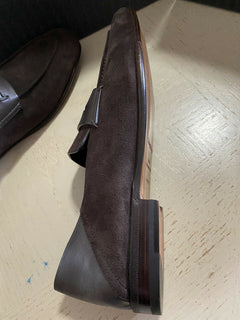 Neu $ 750 Ermenegildo Zegna Iconic Mokassin-Wildleder-Loafer-Schuhe DK Brown 10 US