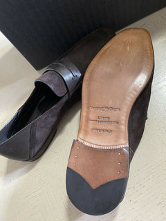 Neu $ 750 Ermenegildo Zegna Iconic Mokassin-Wildleder-Loafer-Schuhe DK Brown 10 US