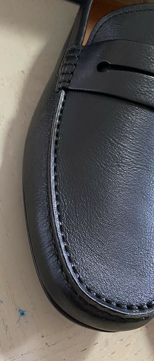 New $625 Ermenegildo Zegna Men Leather Driver Loafers Shoes Black 10.5 US Italy