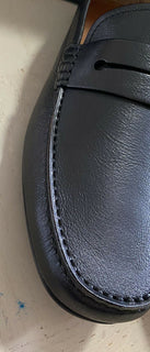 Neu $ 625 Ermenegildo Zegna Herren Leder Driver Loafers Schuhe Schwarz 10,5 US Italien