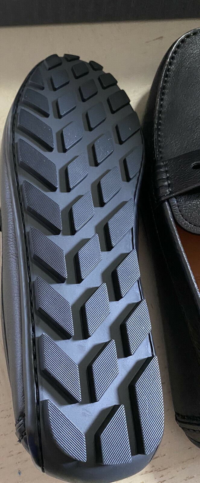 Neu $ 625 Ermenegildo Zegna Herren Leder Driver Loafers Schuhe Schwarz 10,5 US Italien