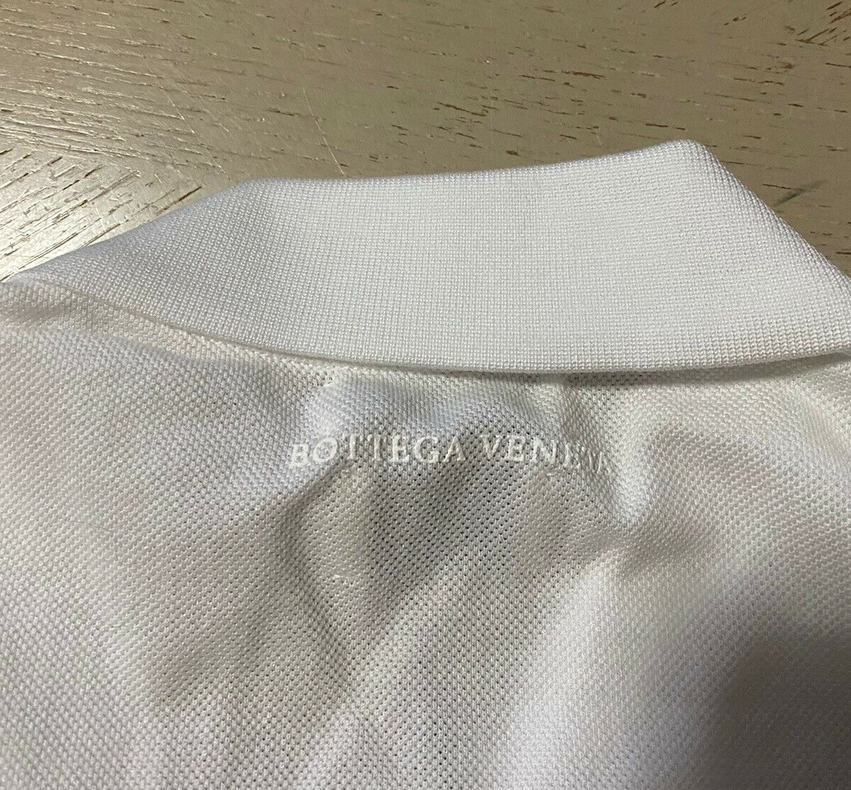 NWT $390 Bottega Veneta Mens Polo Shirt White L US ( 52 Eu ) Italy