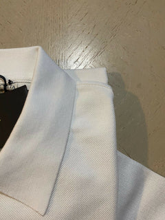 Neu mit Etikett: 390 $ Bottega Veneta Herren-Poloshirt Weiß L US (52 Eu) Italien