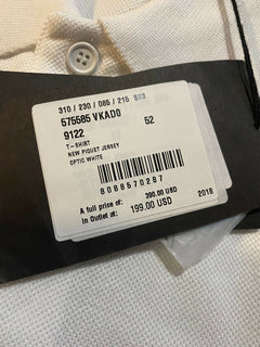 Neu mit Etikett: 390 $ Bottega Veneta Herren-Poloshirt Weiß L US (52 Eu) Italien