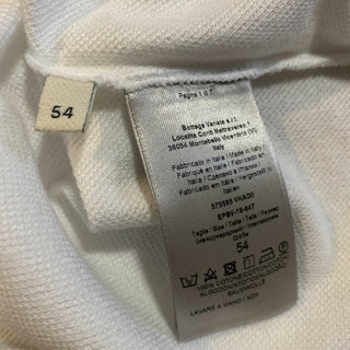 Neu mit Etikett: 390 $ Bottega Veneta Herren-Poloshirt Weiß XL US (54 Eu) Italien