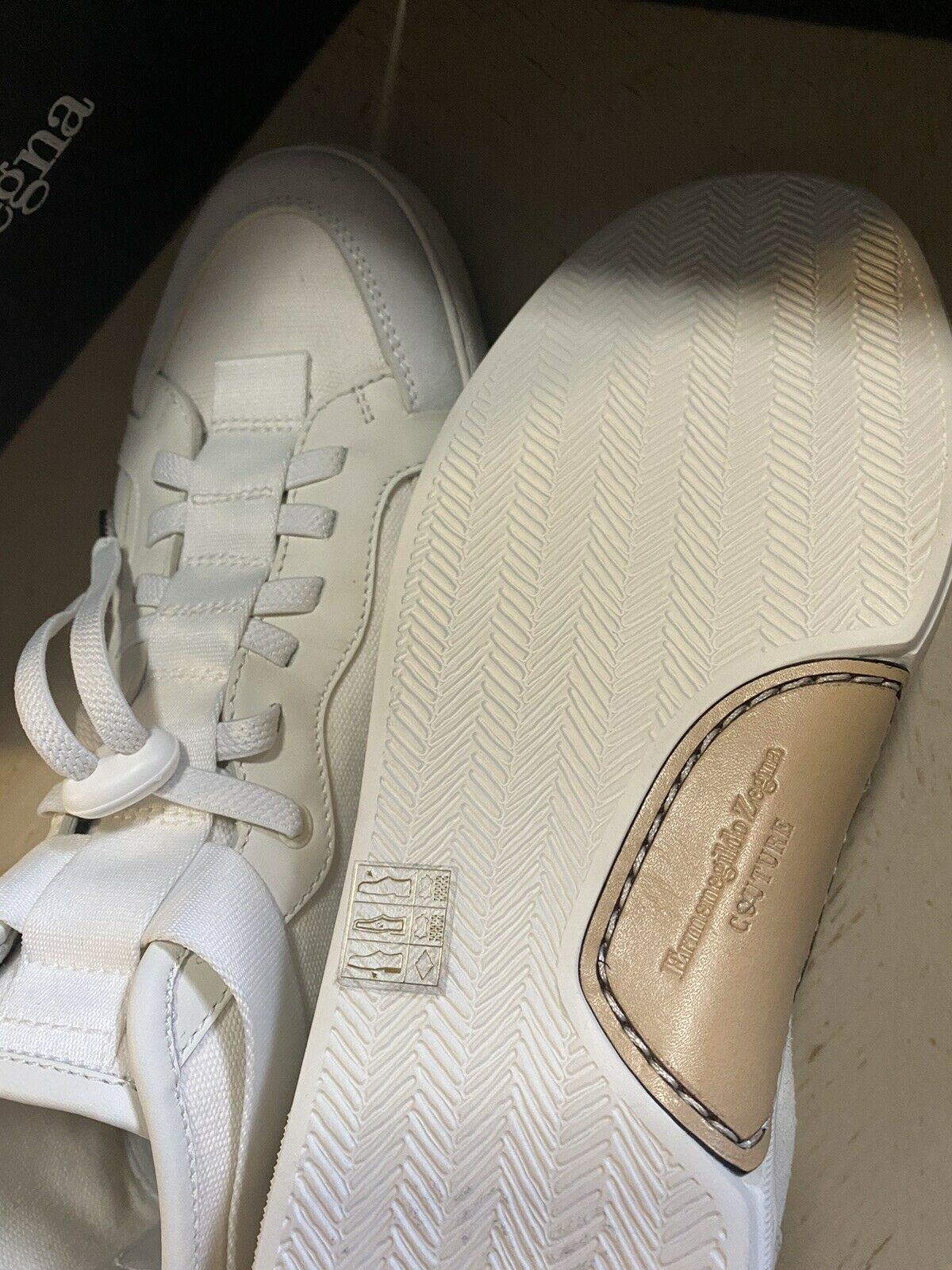 Neue $795 Ermenegildo Zegna Couture High Top Sneakers Schuhe Weiß/Grau 8 US Italien