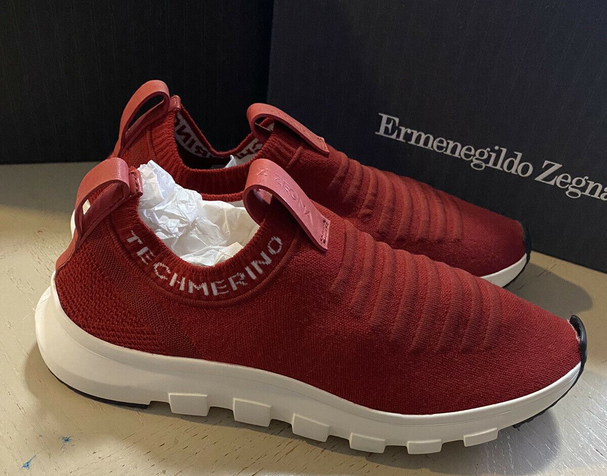 New  Z Zegna Techmerino Sneakers Shoes Red 9.5 US Italy