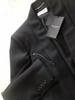 Neu mit Etikett: 3790 $ Saint Laurent Herren Westernjacke Blazer Schwarz 36R US (46R Eu) Italien