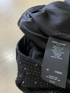 Neu mit Etikett: 1650 $ Saint Laurent Herrenanzughose Schwarz 34 US (50 Eu) Italien 603193
