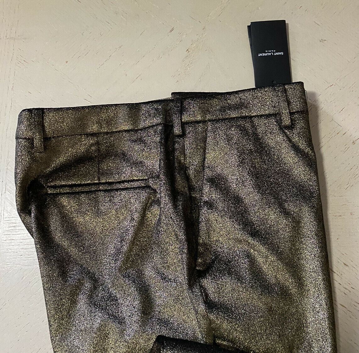 NWT $890 Saint Laurent Men’s Dress Pants Gold 38 US ( 54 Eu ) Italy