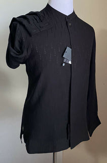Neu mit Etikett: 1190 $ Saint Laurent Herren Seidenhemd Schwarz L (42/16,5) Italien