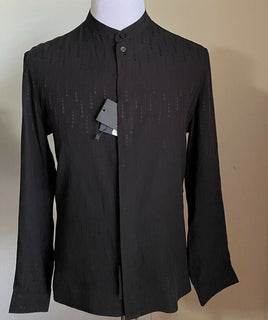 Neu mit Etikett: 1190 $ Saint Laurent Herren Seidenhemd Schwarz L (42/16,5) Italien
