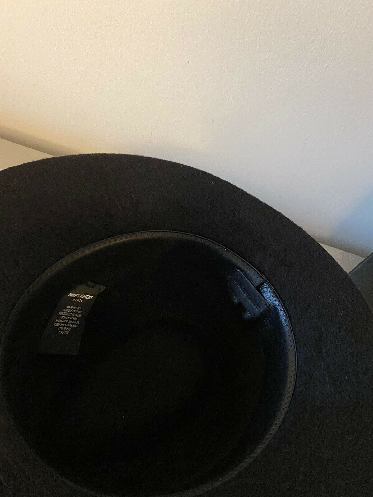 Мужская фетровая шляпа Saint Laurent NWT $995, черная, размер L, Италия