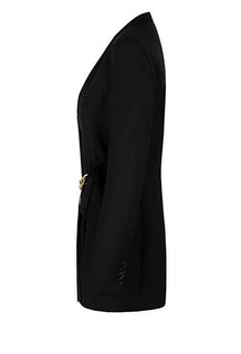 Neu $2820 Givenchy Damen Wollkettenjacke Blazer Schwarz 36/4 Italien